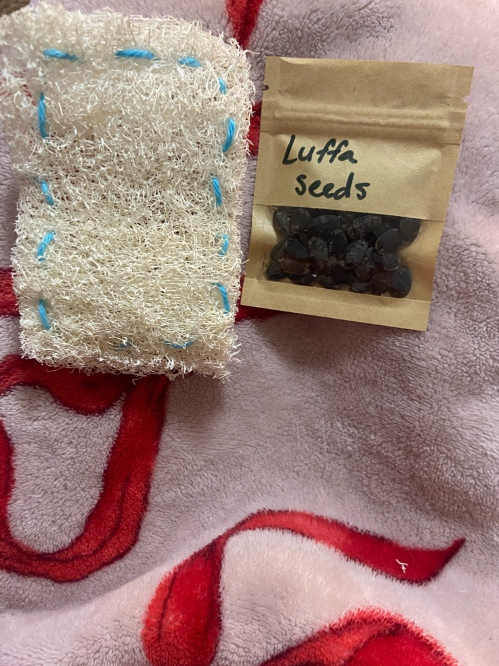 Natural Loofah Scrubber with Luffa Seeds